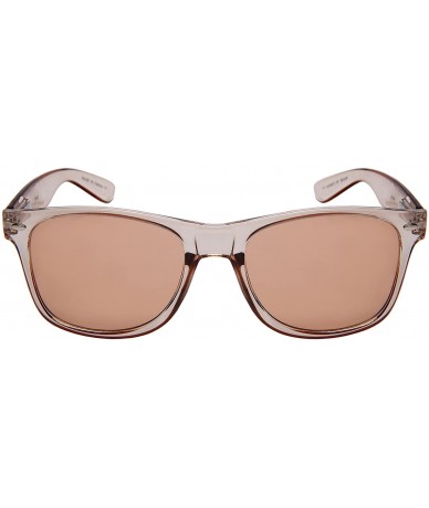 Oval Classic Horn Rimmed Flat Mirrored Lens w/Spring Hinge 55401AS-CR - Clear Brown - CN185KLM9YQ $8.21