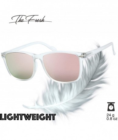 Square Flat Mirrored Reflective Color Lens 80's Retro Classic Trendy Stylish Sunglasses - Gift Box Package - C918UZSS5OO $27.66