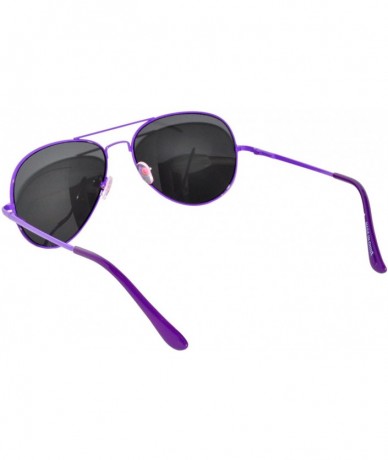Aviator Classic Aviator Sunglasses Mirror Lens Colored Metal Frame with Spring Hinge - Purple_smoke_lens - CZ1223Q8B4R $7.43