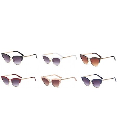 Cat Eye Vintage Sexy Ladies Cat Eye Sunglasses for Women Sun Glasses Half Frame UV400 - Blue - CY18SLSQM2K $12.93
