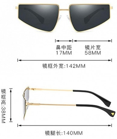 Square Hot New Brand Designer Unisex Square Flat Top Hip Hop Punk Sunglasses Retro Metal Frame UV400 - Yellow - CY18M9T36Z9 $...