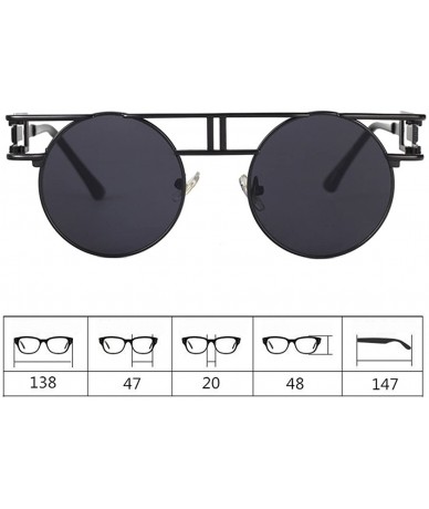 Rimless Round Retro Sunglasses Unisex Metal Frame Mirror Reflective Circle lens - Ocean Red - CF18EOCNRSU $10.91