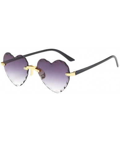 Square Heart Shaped Sunglasses for Women Fashion Casual Polarized Vintage Retro Cat Eye Frameless Sun Glasses - E - C8190OT4K...