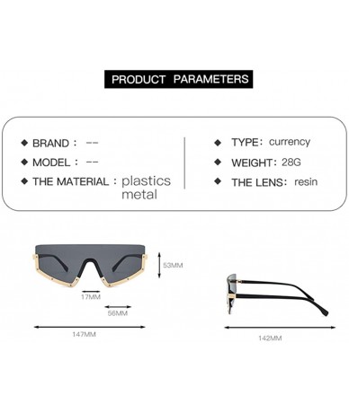 Aviator New Fashion Half Frame Conjoined Lens Personalized UV400 Sunglasses for Men and Women Street Shooting Selfy 2134 - CY...