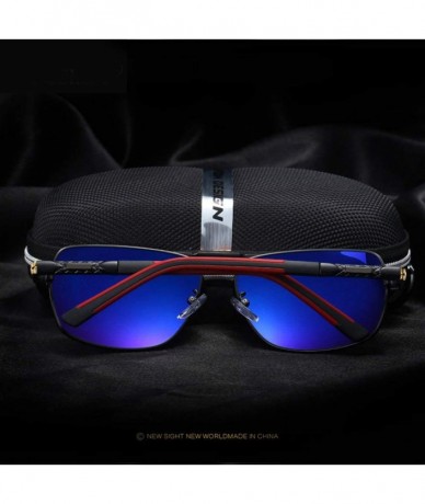 Square polarized sunglasses for men driving fishing golf with 100 uva & uvb protection - Blue - CD18I7G5QTX $20.54