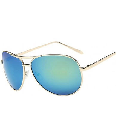 Oval Men's Polarized UV-resistant Sunglasses Metal frame dark glasses - Gold/Gold Silver C5 - CJ12DR0MQOJ $11.76