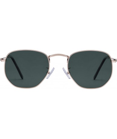 Medium Unisex Polygon Polarized Sunglasses - Gold Frame With G15 Lens ...