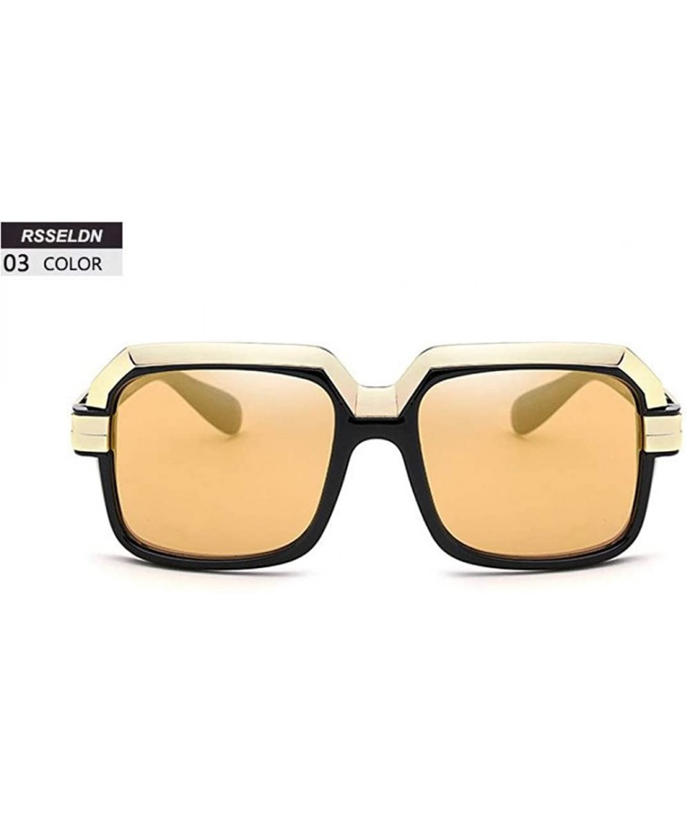 Square Golden Eyebrow Square Sunglasses Women Brand Designer Clear Lens Glasses Female Sunglass UV400 - 3 - CO18RN5N3GK $15.75