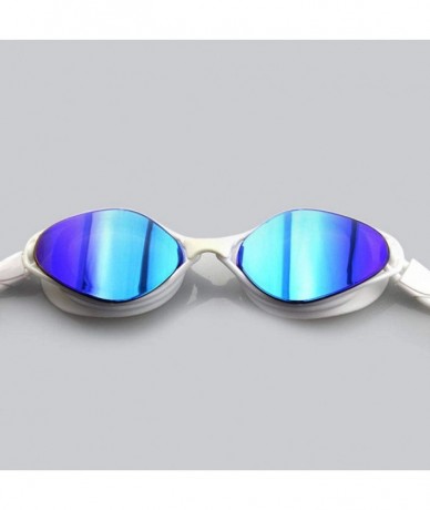 Goggle Youth Children Goggles Anti-Fog Swimming Glasses - White Blue - CC18YYXA24C $52.74