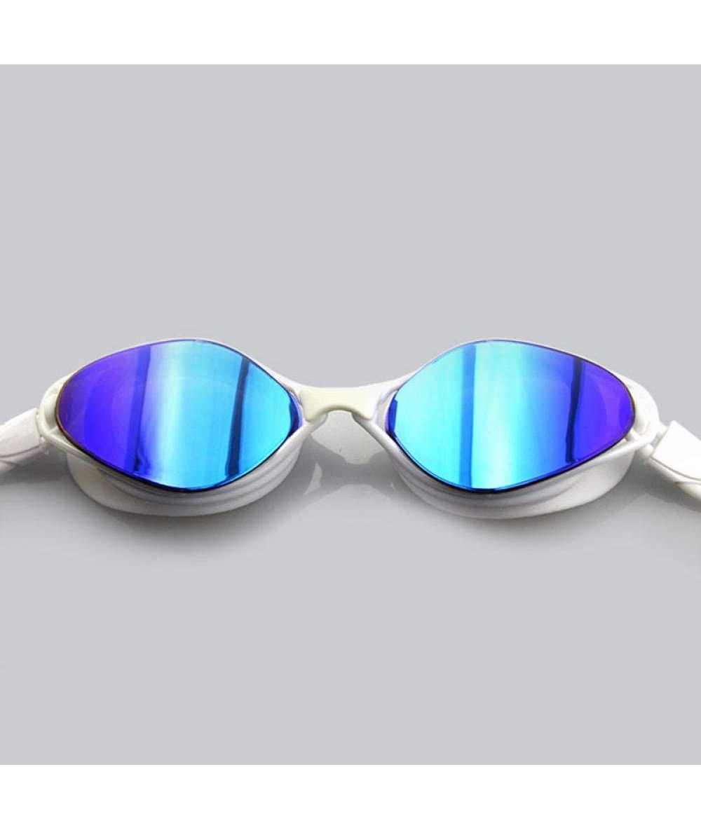 Goggle Youth Children Goggles Anti-Fog Swimming Glasses - White Blue - CC18YYXA24C $26.37