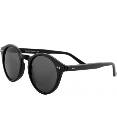 Sport Unisex Sunglasses Small Classic Round Retro Modern Inspired Tinted Lens - Black Matte Frame/ Black Lens - C518K2KNLD8 $...
