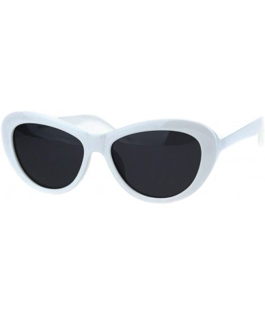 Butterfly Womens Polarized Designer Fashion Plastic Butterfly Light Weight Sunglasses - White Black - CD18H6R40XL $10.63