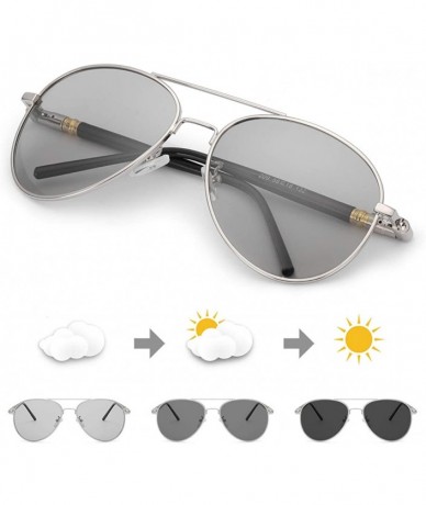 Sport Photochromic Pilot Sunglasses for Men with Polarized Lens for Driving - UV400 Protection Reduce Glare - CI18S4GKZIC $26.51