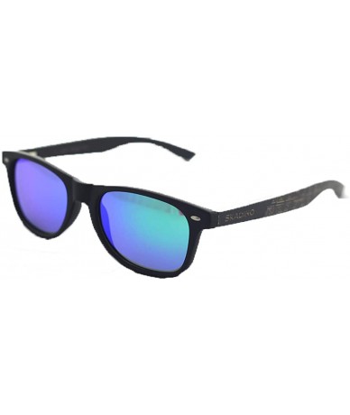 Aviator Wood Sunglasses with Polarized lenses for Men&Women Handmade Bamboo Wooden Sunglasses - Black 2 - CM18TQLU6W0 $18.87