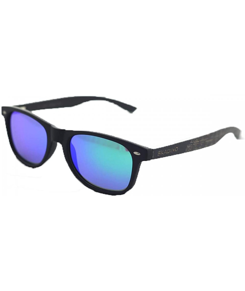 Aviator Wood Sunglasses with Polarized lenses for Men&Women Handmade Bamboo Wooden Sunglasses - Black 2 - CM18TQLU6W0 $10.20