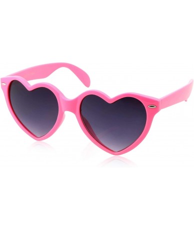 Round Womens Cute Sweet Heart Shape Sunglasses - Pink - CJ18KCUXGG2 $8.95