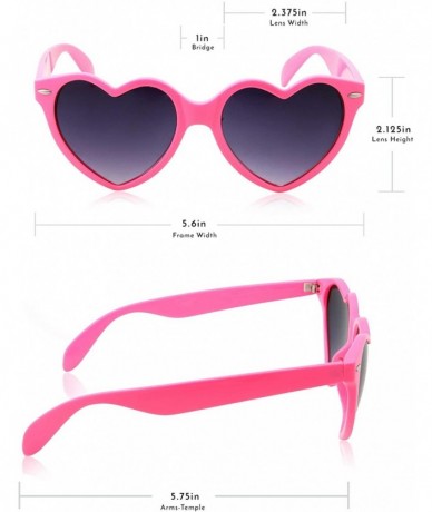 Round Womens Cute Sweet Heart Shape Sunglasses - Pink - CJ18KCUXGG2 $18.39