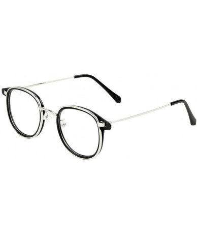 Round Slim Sleek Square Metal & Plastic Aviator Sunglasses - Black & Silver Metallic Frame - C318USQ4XZ0 $18.80