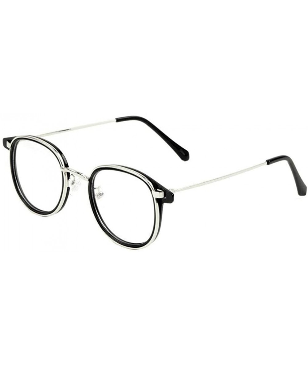 Round Slim Sleek Square Metal & Plastic Aviator Sunglasses - Black & Silver Metallic Frame - C318USQ4XZ0 $8.50