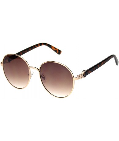 Round Womens Vintage Round Fashion Sunglasses Classy Chic Design UV 400 - Gold Tortoise (Brown) - C818A2HHSHE $10.04