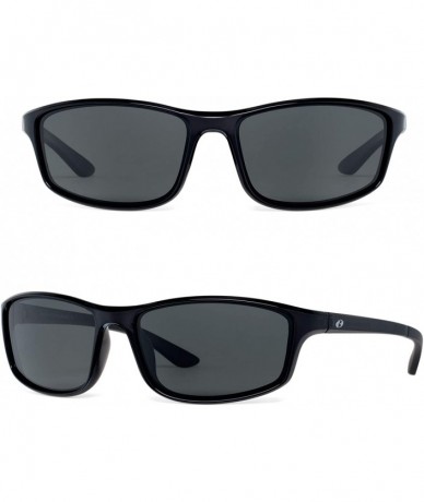 Wrap Corning glass lens sunglasses for men & Women italy made polarized option - Black/Grey Lens - CQ18N87X79L $53.84