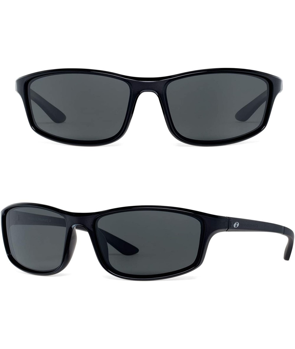 Wrap Corning glass lens sunglasses for men & Women italy made polarized option - Black/Grey Lens - CQ18N87X79L $53.84