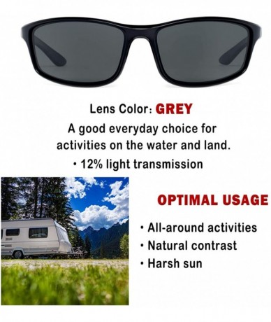 Wrap Corning glass lens sunglasses for men & Women italy made polarized option - Black/Grey Lens - CQ18N87X79L $101.96
