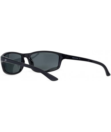 Wrap Corning glass lens sunglasses for men & Women italy made polarized option - Black/Grey Lens - CQ18N87X79L $53.84