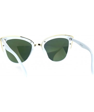 Oversized Womens Color Mirror Mirrored Lens Oversize Cat Eye Sunglasses - White Orange - CR183LWDK2C $12.96