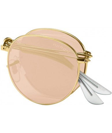 Oversized Unisex Polarized Folding Rimless Sunglasses UV400 Lens Glasses - Coffee - CO19032MZOR $30.00
