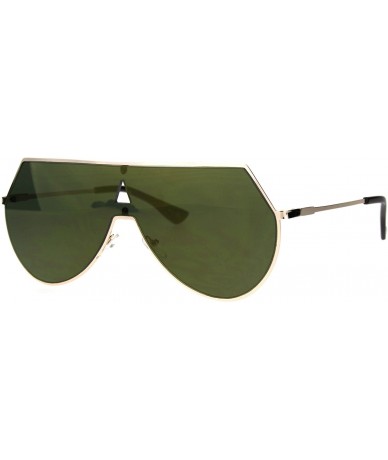 Aviator Futuristic Fashion Sunglasses Unisex Shield Aviator Metal Frame UV 400 - Gold (Gold Mirror) - C318678GXMU $19.70