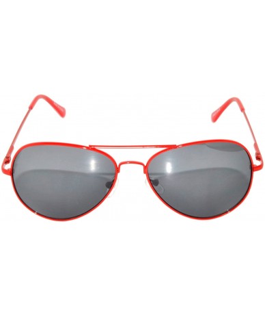 Aviator Aviator Style Sunglasses Colored Lens Colored Metal Frame with Spring Hinge - Red_smoke_lens - C5121GEYMBN $7.30