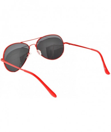 Aviator Aviator Style Sunglasses Colored Lens Colored Metal Frame with Spring Hinge - Red_smoke_lens - C5121GEYMBN $7.30