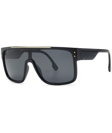 Square Oversized Sunglasses Designer Glasses Goggles - Black - CB18UYOTRUG $29.91
