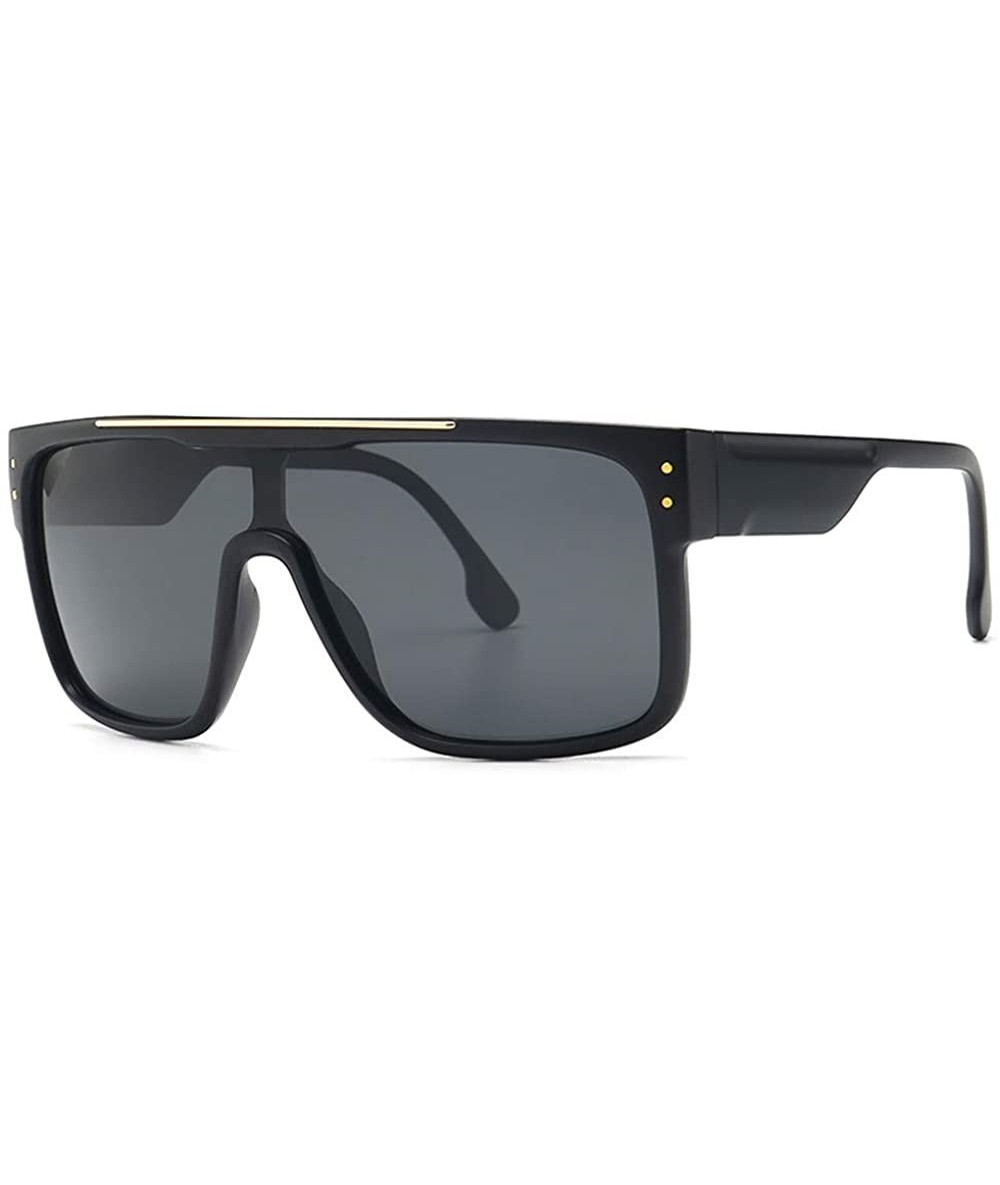 Square Oversized Sunglasses Designer Glasses Goggles - Black - CB18UYOTRUG $29.91