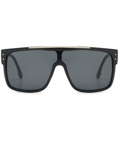 Square Oversized Sunglasses Designer Glasses Goggles - Black - CB18UYOTRUG $29.91