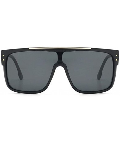 Square Oversized Sunglasses Designer Glasses Goggles - Black - CB18UYOTRUG $12.96