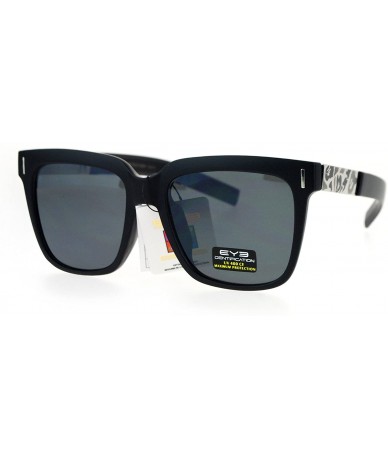 Oversized Trendy Oversize Mens Mob Horn Rim Hipster Sunglasses - Matte Black - C812NSD2YKA $21.20