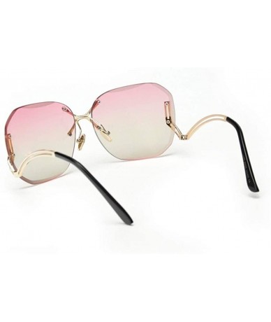 Rimless New Arrive Fashion Square Rimless Sunglasses Women Vintage Brand Designer Coating Sun Glasses UV400 - C2198O5S4LC $15.45