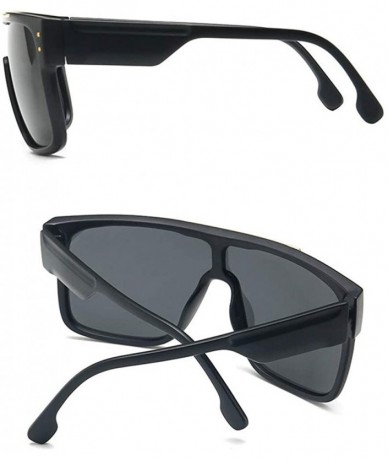 Square Oversized Sunglasses Designer Glasses Goggles - Black - CB18UYOTRUG $12.96