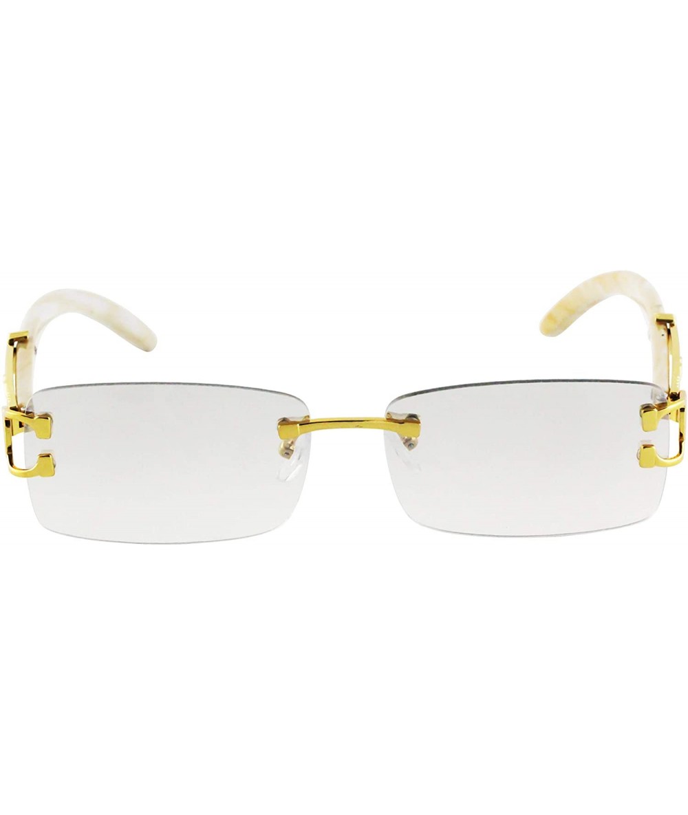 Rectangle Sunglasses for Women Men Rimless UV Protection Fashion Square Sunglasses Tinted Lens Vintage Sun Glasses
