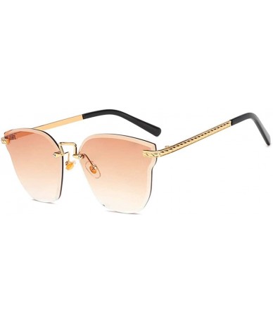 Aviator Fashion frameless trimming sunglasses- sunglasses women's UV protection sunglasses - F - CL18RTCSMOT $88.94