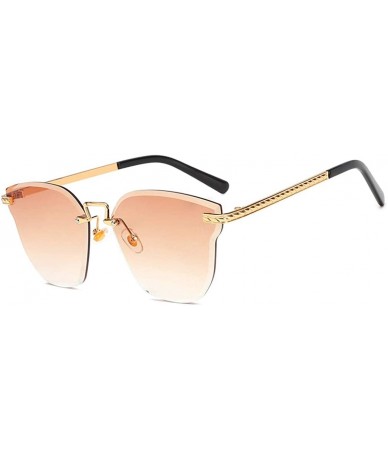 Aviator Fashion frameless trimming sunglasses- sunglasses women's UV protection sunglasses - F - CL18RTCSMOT $32.98