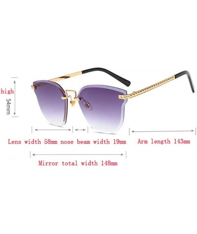 Aviator Fashion frameless trimming sunglasses- sunglasses women's UV protection sunglasses - F - CL18RTCSMOT $32.98