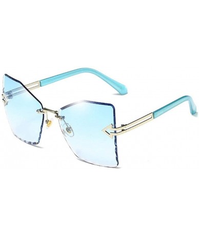 Cat Eye Retro Big Cat Eye Sunglasses Women Gradient Women Rimless Sun Glasses Female Brand 2020 Mirror UV400 - CH198EYS9NK $3...