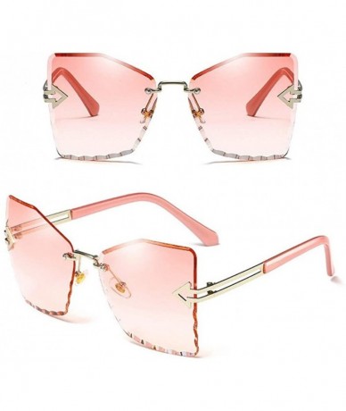 Cat Eye Retro Big Cat Eye Sunglasses Women Gradient Women Rimless Sun Glasses Female Brand 2020 Mirror UV400 - CH198EYS9NK $3...