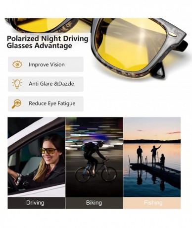 Sport Night Glasses Driving Anti Glare for Women - HD Polarized Yellow Lens Cloudy/Rainy/Foggy/Nighttime - C818Z2Q8LUI $16.78