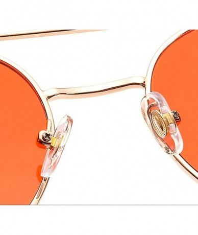 Round Fashion ladies sunglasses punk metal round frame leather windproof edge UV400 - CO198USYYLW $18.18