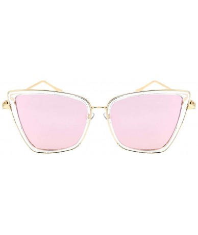 Goggle 2019 New Er Cateye Sunglasses Women Vintage Metal Glasses Mirror Retro Lunette De Soleil Femme UV400 - C3 - CP199CMZWT...