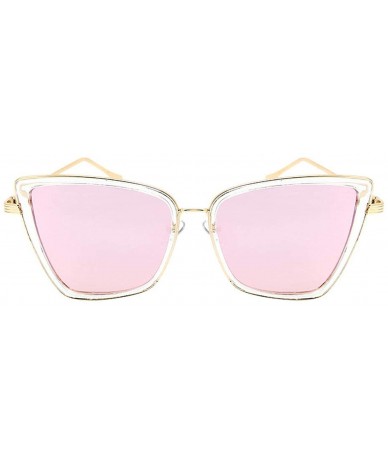 Goggle 2019 New Er Cateye Sunglasses Women Vintage Metal Glasses Mirror Retro Lunette De Soleil Femme UV400 - C3 - CP199CMZWT...